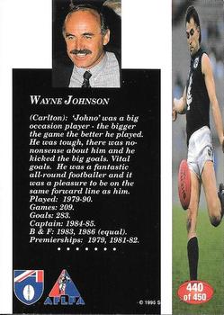 1995 Select AFL #440 Wayne Johnson Back